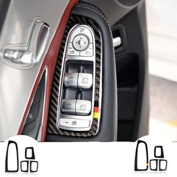 

RRX For Mercedes C Class W205 GLC Accessories Carbon Fiber Car Window Switch Armrest Panel Trim C180 C200 Car Styling Stickers