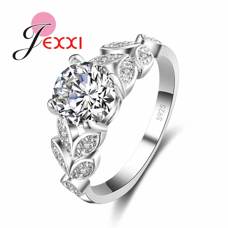 

Women 925 Sterling Silver Wedding Engagement Rings Jewelry AAA Austrian Crystal Rhinestone Finger Ring For Female Anillos