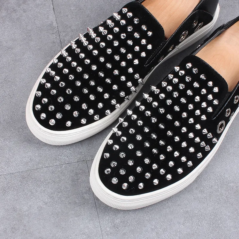 2019 Streets Trendy Men's Designer Rivet Slip On Casual Flats Shoes Male Breathable Hole Shoes Loafers Footwear 5#19E50