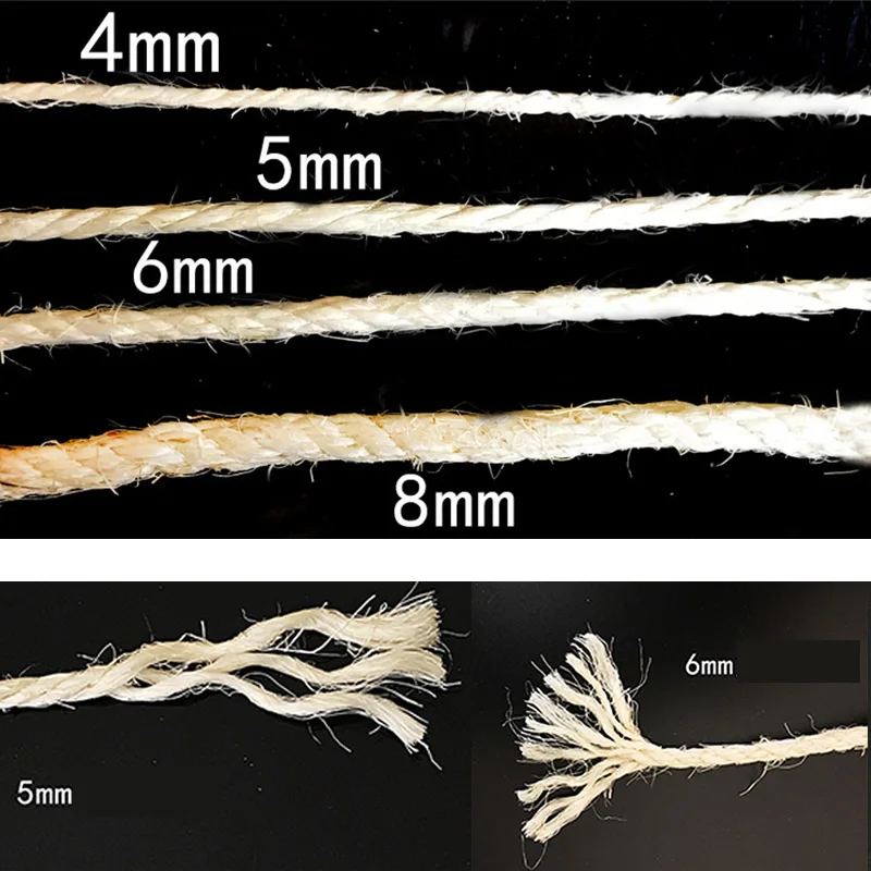 6 мм Премиум Натуральная сизалевая веревка для кошек дерево когтеточка игрушки для кошек скалолазание рамка инструмент для самостоятельного изготовления кошек ножки стола связывающая веревка
