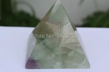 

142g beautiful Natural green fluorite quartz crystal pyramid POINT HEALING