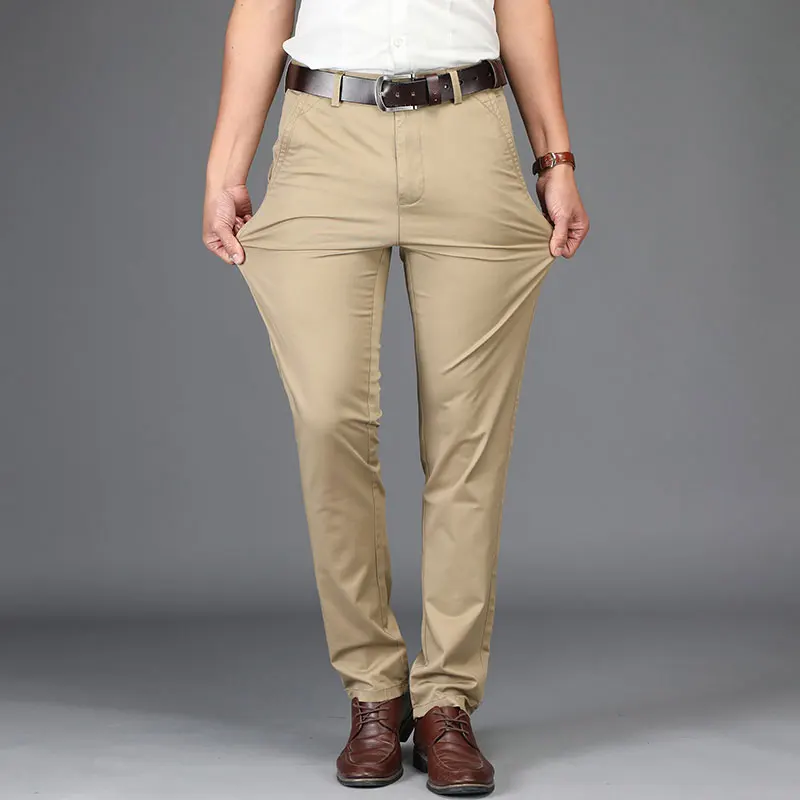 2019 Autumn JEEP Brand Casual Linen Pants Men's Casual Mid Elastic Waist Cotton Pants Fashion Trousers Full Length Straight (24)