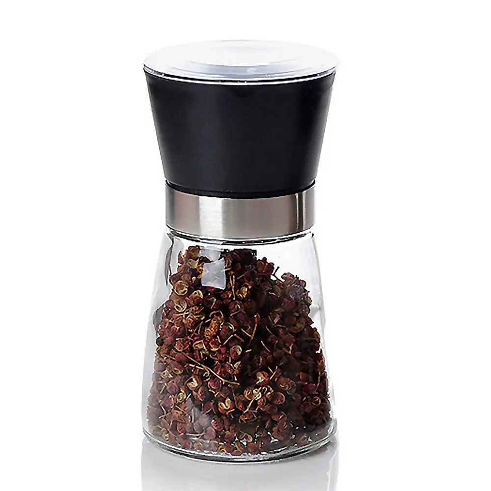 Free Shipping Virtuous Manual Adjustable Glass Salt or Pepper Mill