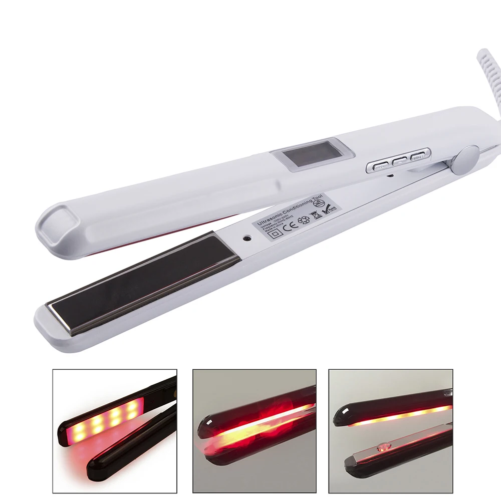 

Ultrasonic Infrared Hair Care Iron LCD Display Hair Treatment Iron Keratin Argan Oil Recover Hair Smooth Treatment Iron