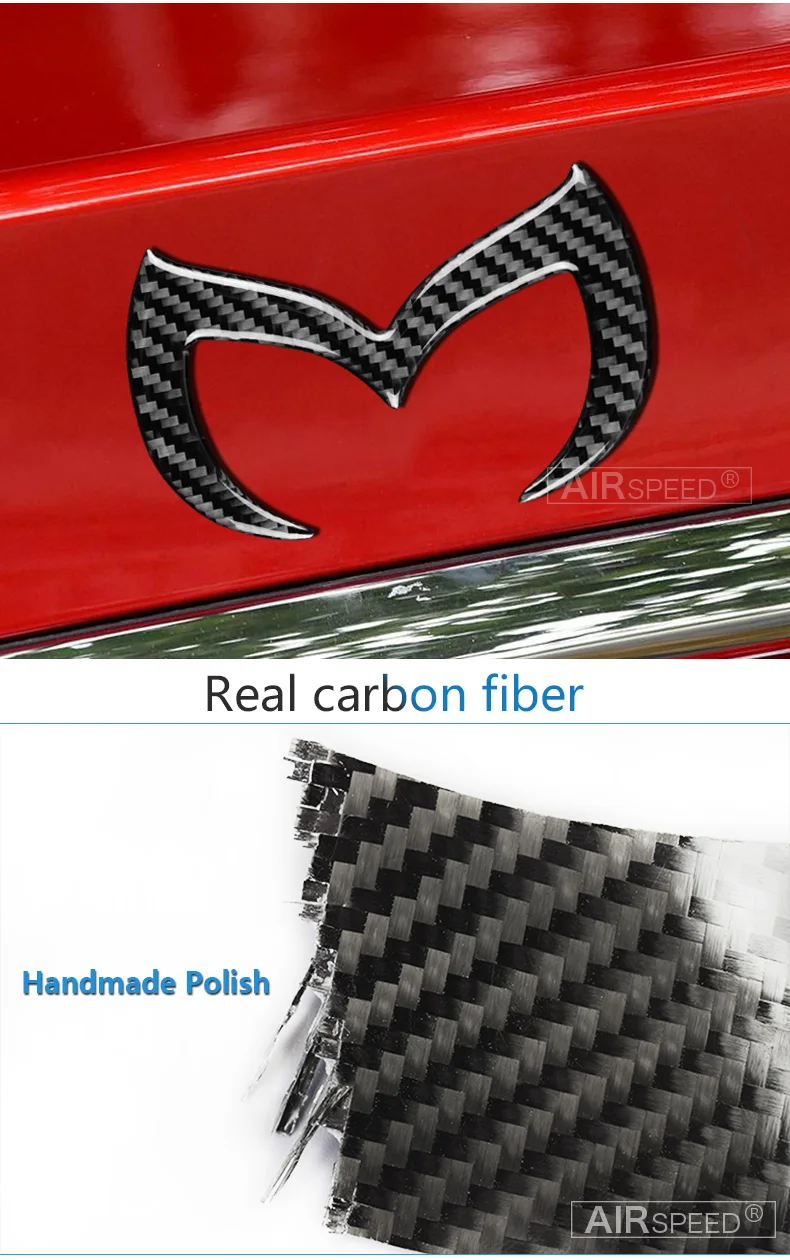 Mazda 3 Mazda 6 CX-5 CX-3 Axela Atenza Accessories Carbon Fiber Car Emblem Logo Tail Car Sticker Decals Car Styling (6)