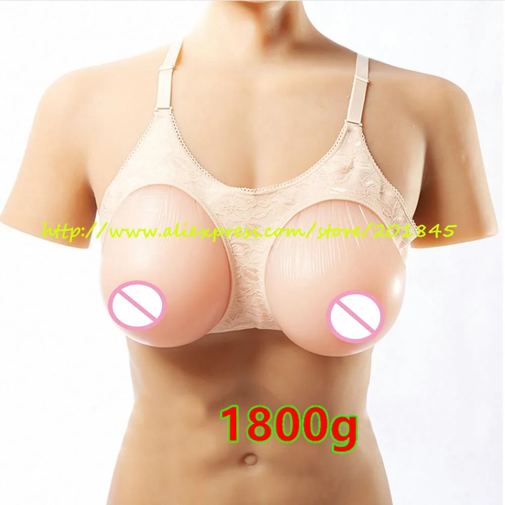 

1800g/Pair False Breast Artificial Silicone Breasts Prothesis Strap Fake Boobs Chest Enhancer Water-drop For Crossdresser