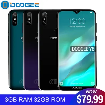 Перейти на Алиэкспресс и купить Doogee X90L Android 9,0 экран капли воды смартфон градиент задняя крышка 6,1 дюймHD 3 + 32 ГБ 3400 мАч 8.0MP + 5MP 4G LET мобильные телефоны