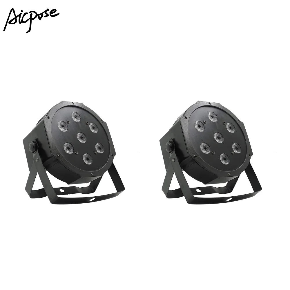 2Pcs/lots 7x12W Led Par Lights RGBW 4in1 Flat With dmx512 Control Disco Professional Stage DJ Equipment | Освещение