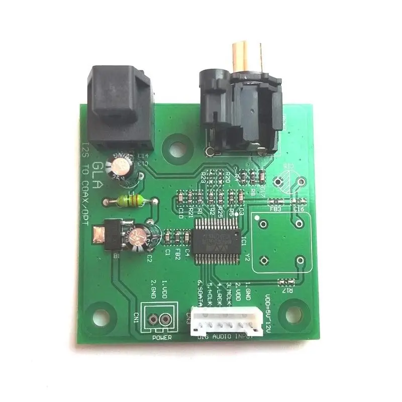 I2S до SPDIF Коаксиальная волоконная Выходная плата/IIS входной коаксиальный