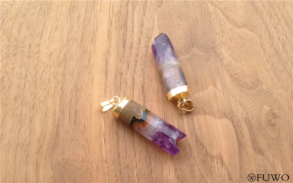 Amethyst Cylinder Pendant 11