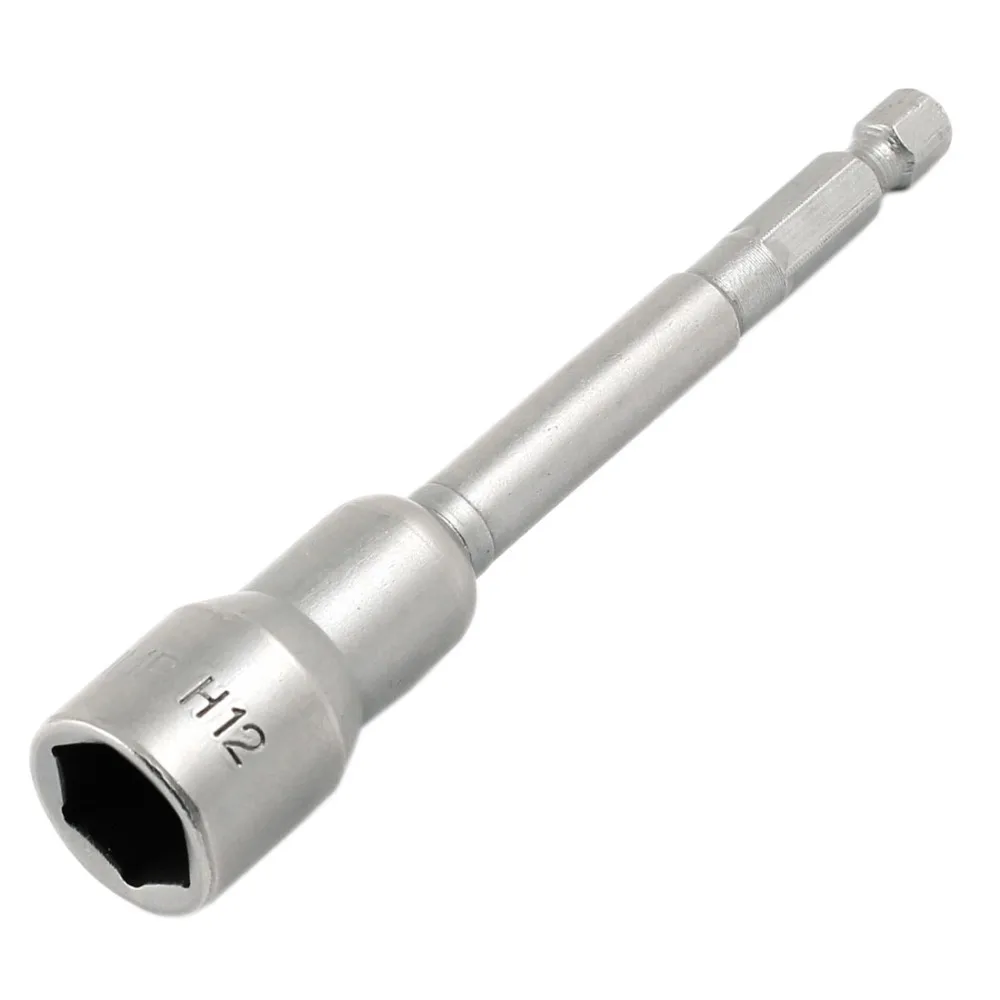 

UXCELL Newest 1 Pcs 100mm Length Magnetic Powere 12mm Hex Socket Nut Driver Bit