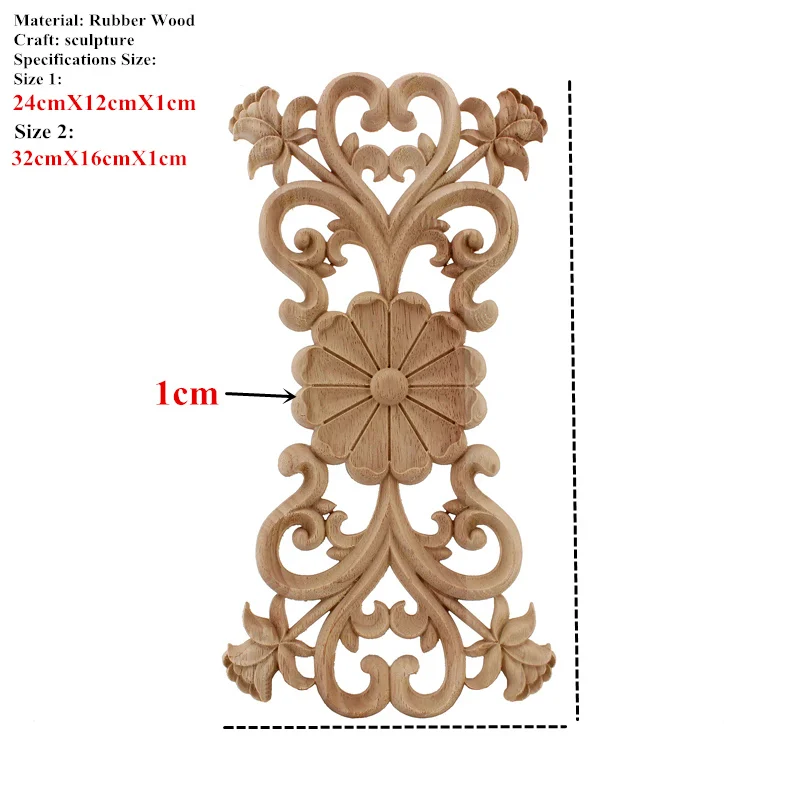 VZLX античные декоративные деревянные аппликации мебельный шкаф натуральные молдинги наклейки цветок резьба фигурки Свадебные украшения