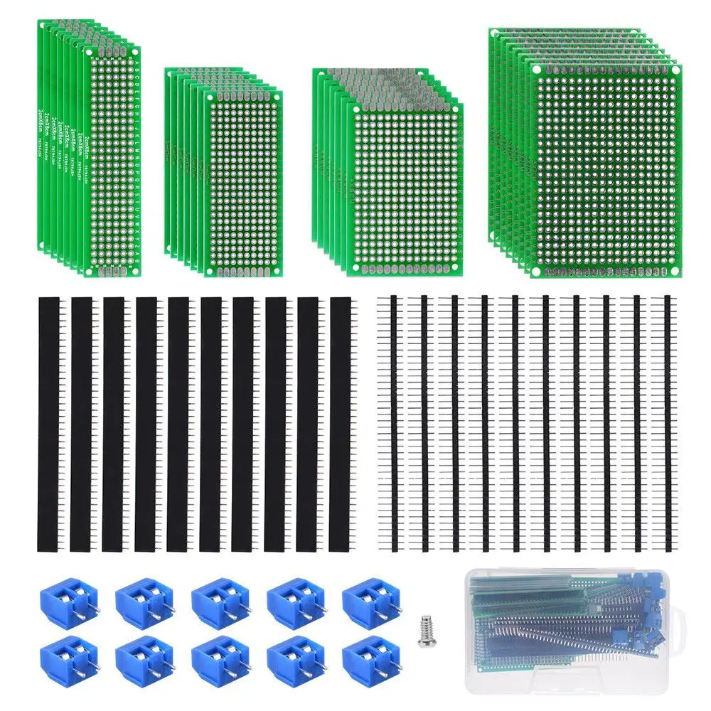 

New 60pcs Double Sided PCB Board Head Connector Terminal Blocks Assortment Kit TE949