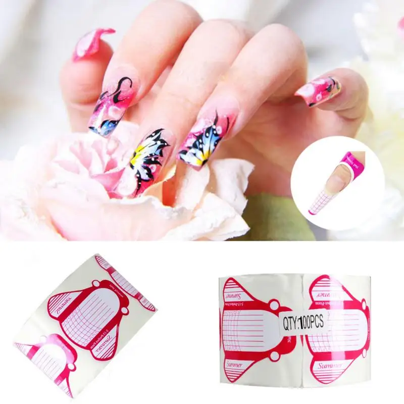 Роза вставить в форме форма ногтей Новый 100 шт. Книги по искусству Советы