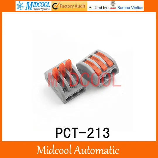 

10PCS PCT-213 soft and hard wire terminal hole junction box 3 wire connectors universal quick coupling