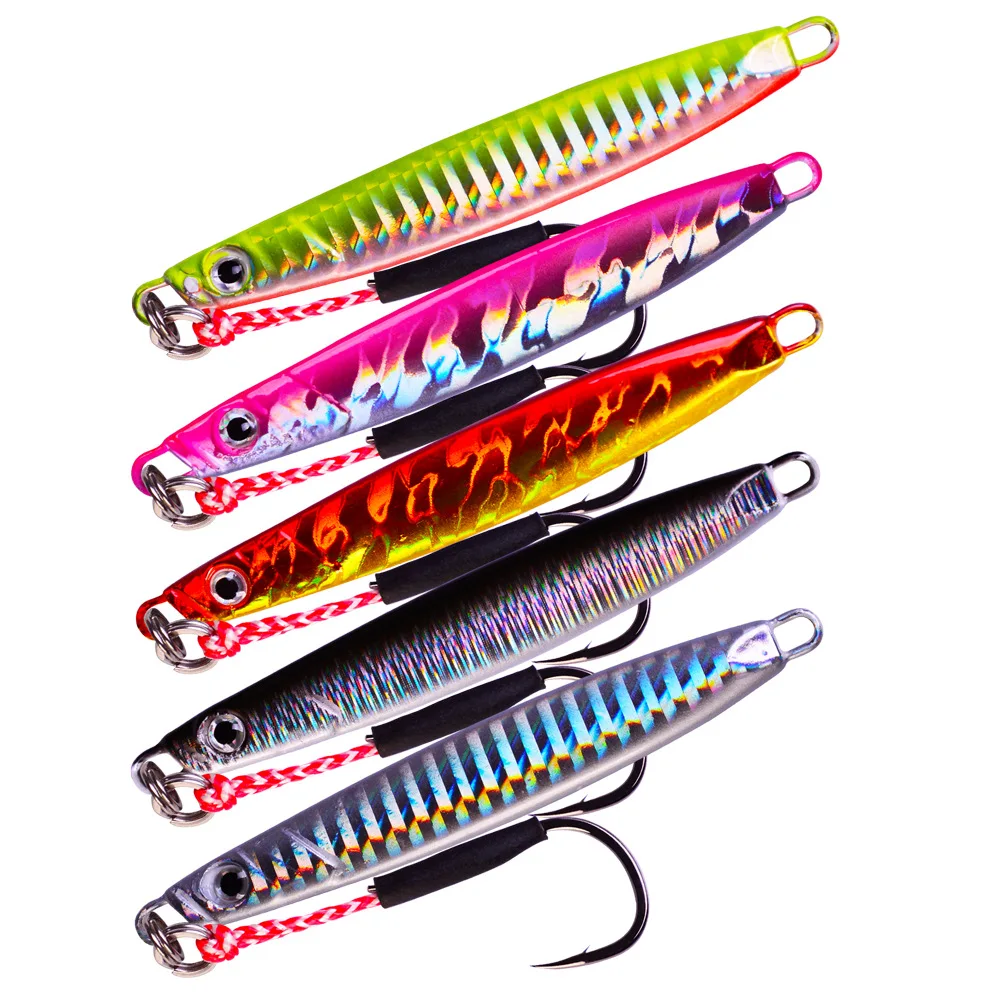 

1PC Jigging Lead Fish 18G/21G/30G Metal Slow Jig Fishing Lure with/No Hook Balancer Paillette Knife Wobbler Artificial Hard Bait