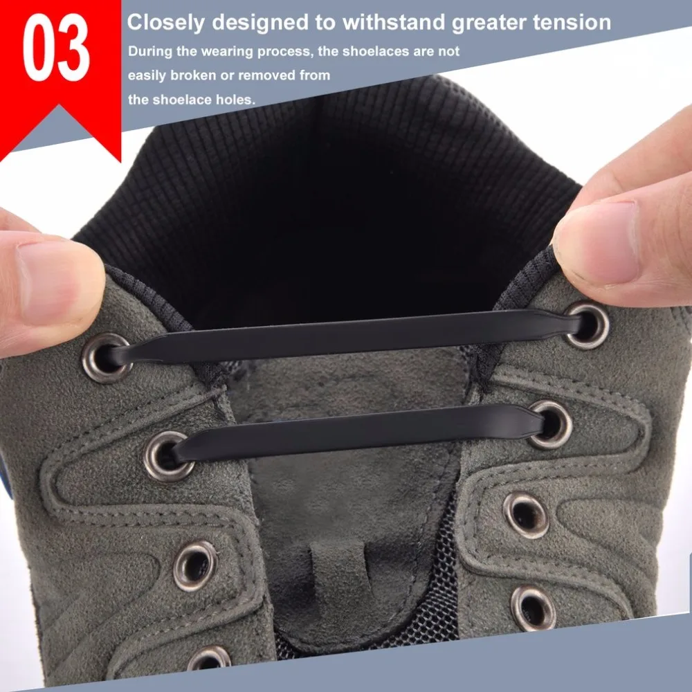 

12PCS/Set Elastic Shoelaces Unique Lazy Silicone Shoe Lace Suitable For All Sports Shoes Fit Strap Men Women All Sneakers