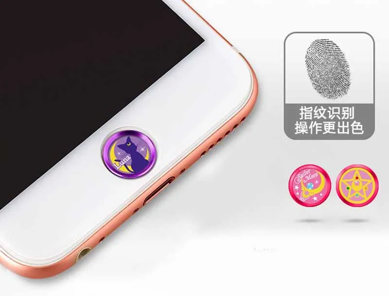 Мультфильм милый стикер s Touch ID Главная Кнопка Наклейка для iPhone 7/6 S/6,7/6 S/6 Plus SE/5S с функцией идентификации отпечатков пальцев