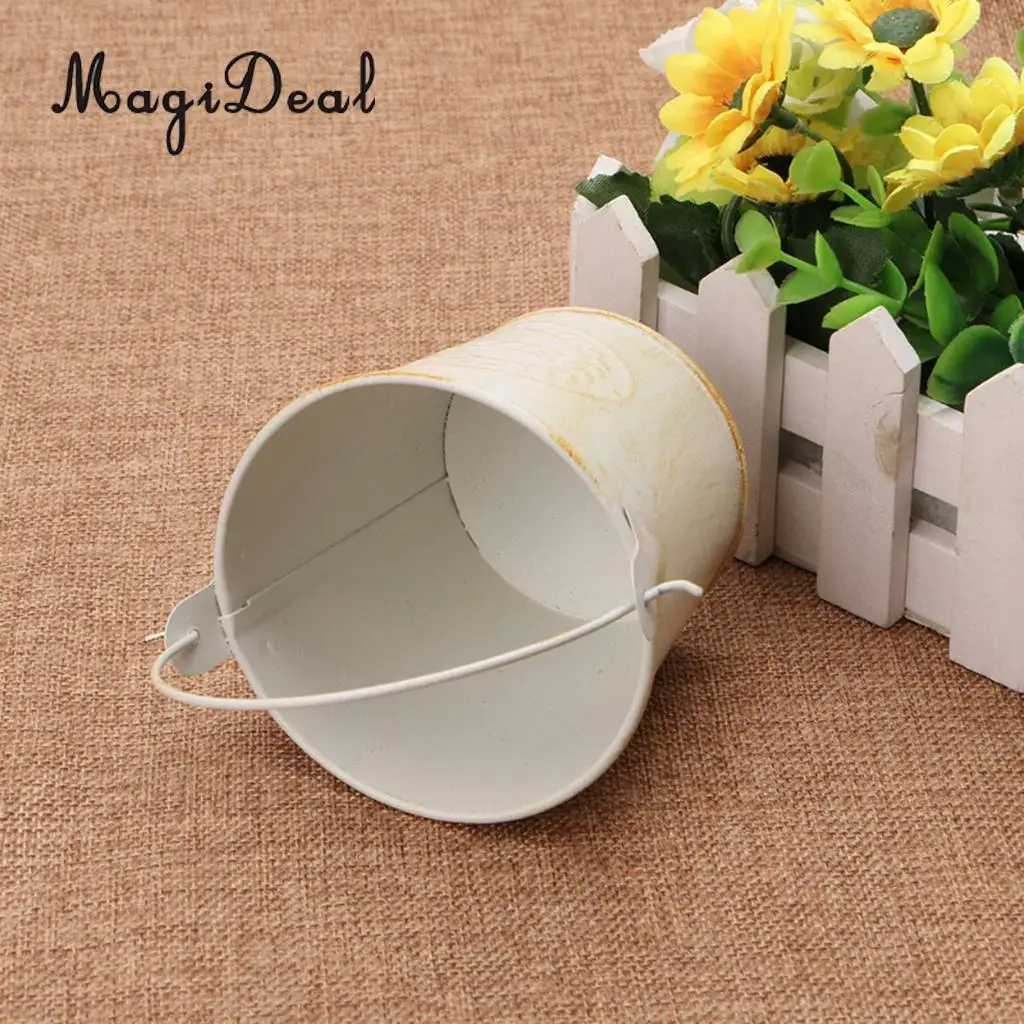 3Pcs Metal Garden Flower Planter Bucket Galvanised Wedding Decor Large Flower Pots Vase Planter Container Can