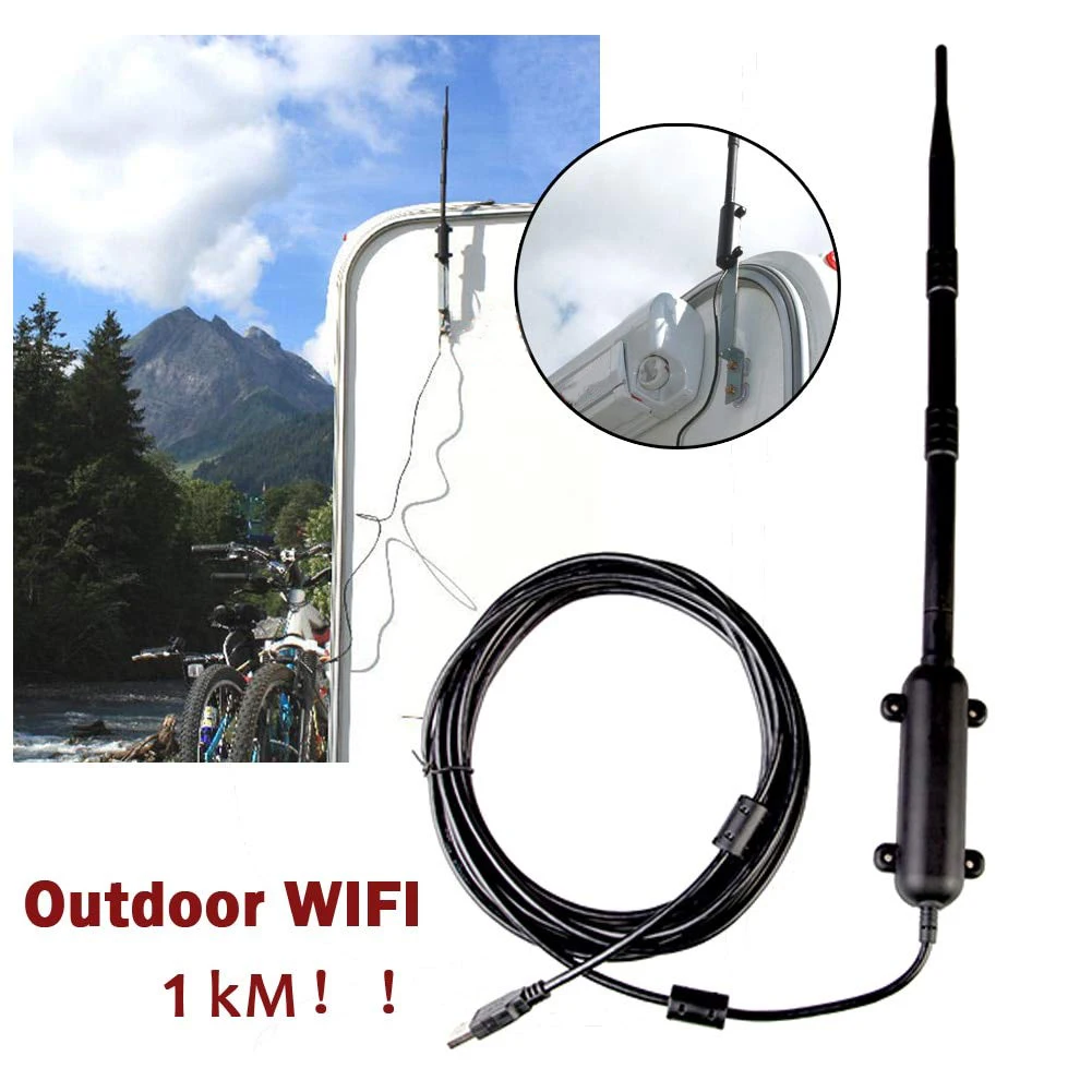 Новая распродажа Открытый 1 км Wifi USB адаптер WiFi антенна 802.11b/g/n усилитель сигнала 2 0