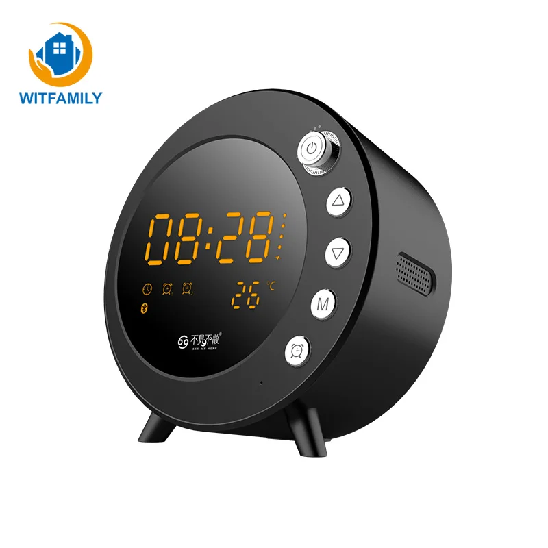 

Wireless Bluetooth Speaker Alarm Clock with FM Radio LED Digital watch with Temperature display Snooze Function of home decora