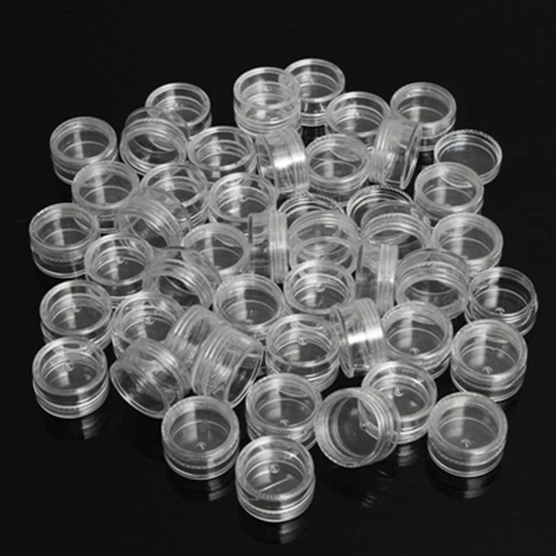

50Pcs 5ml Cosmetic Jar Empty Eyeshadow Case Face Cream Bottles Glitter Container Eye shadow Empty Nail Pots Beauty Tool