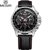 MEGIR hommes montres Top luxe marque hommes horloges armée militaire homme Sport horloge bracelet en cuir affaires Quartz hommes montre-bracelet 1010 ► Photo 2/6