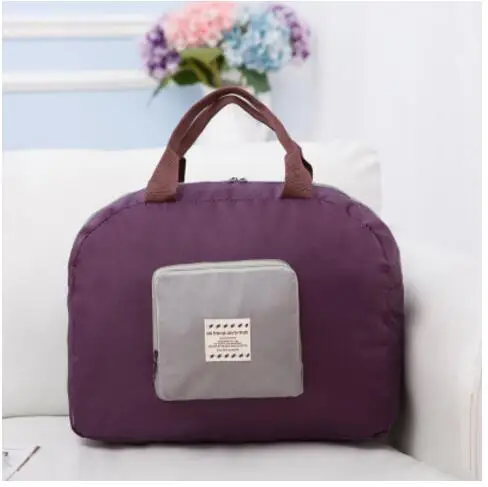 IUX, модная Водонепроницаемая дорожная сумка, Большая вместительная сумка, Женская нейлоновая складная сумка, унисекс, сумка для багажа, дорожные сумки,, сумки - Цвет: Purple Gray
