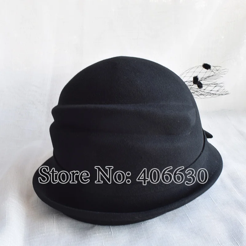 LongBaiLi Зимние новые модные черные шерстяные фетровые шляпы с цветочным принтом, женские шляпы, SADW007