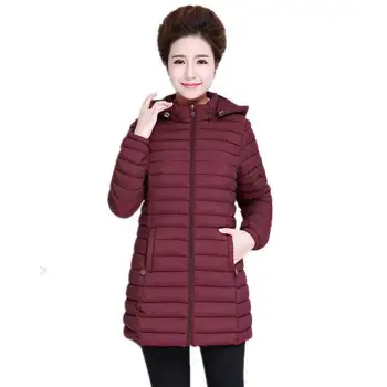 

Plus Size 5XL 6XL Long Down Cotton Jacket Women Chaqueta Mujer Middle Aged Hooded Army Green Winter Coat Women Warm Parkas C4666