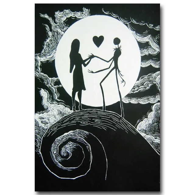 the nightmare before christmas art silk poster canvas print 13x20 the nightmare before christmas tim burton
