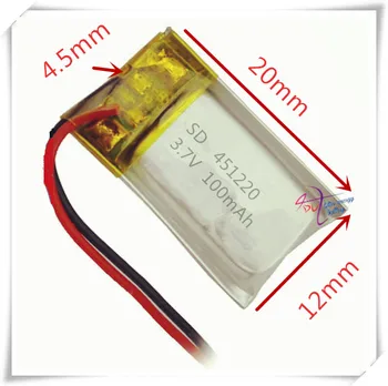 

XHR-2P 2.54 3.7V 451220 100mAh lithium polymer battery 401220 Rechargeable batteries