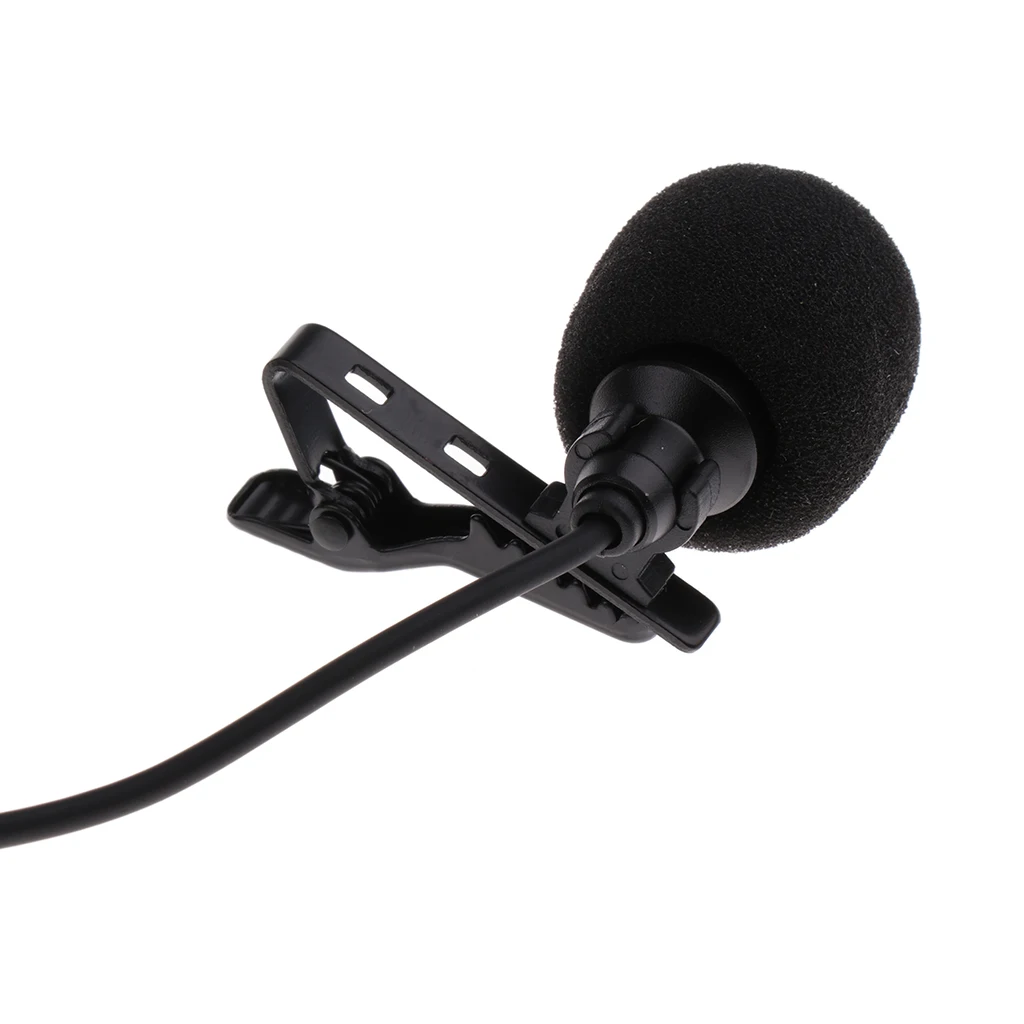3.5mm Plug Clip-on Wired Microphone Lapel Collar Dual MIC Black for Interview Voice Chat Online Karaoke Accessory