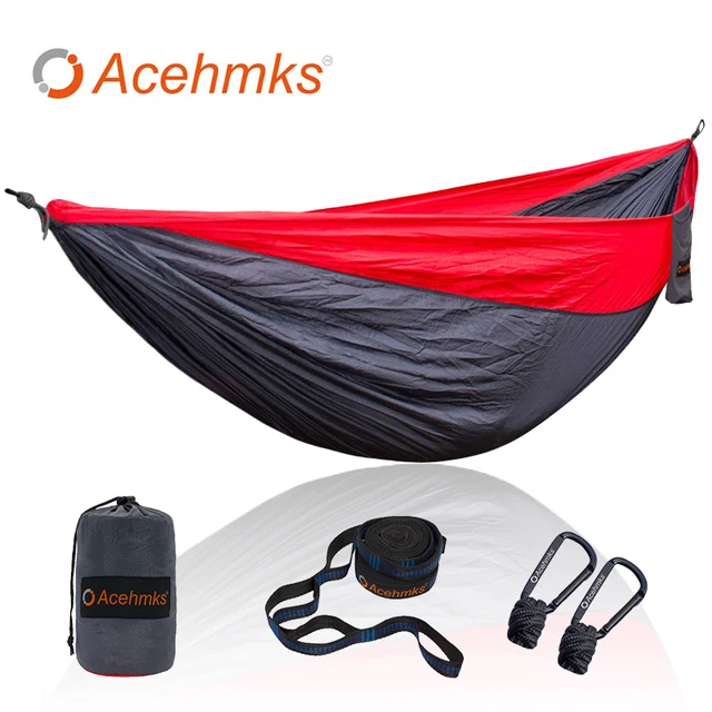Special Offers Acehmks Double Camping Hammock Ultralight Swing Single Hamak With 2 Tree Straps 2 Carabiners   Big Size Outdoor Furniture Ramac 
