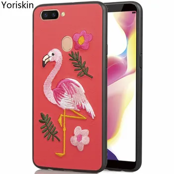 

Fashion Cute Flamingo Embroidery Phone Cases For Oppo R11S Soft Silicon Back Cover Coque For Oppo R11S Plus Fundas