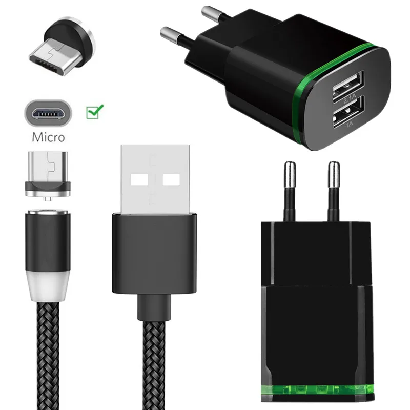 

For Samsung Nokia 3.2 LG Q60 W10 W30 Huawei Y6 Y5 2019 8A Honor 8X alcatel Android Magnetic Micro USB Cable Mobile phone charger