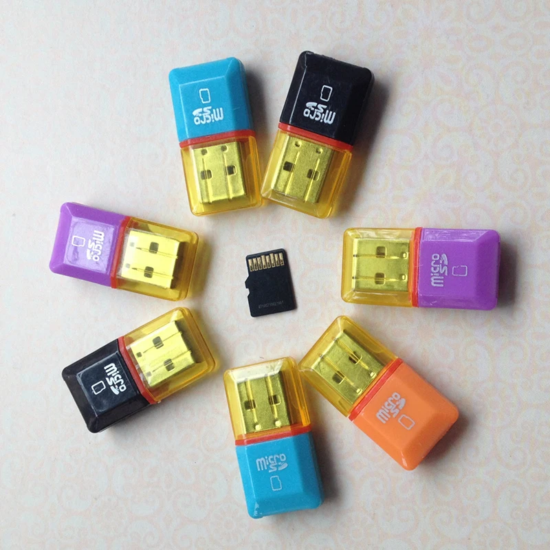 Портативный Мини Алмазный USB 2 0 высокоскоростной Micro SD SDHC TF кардридер случайный
