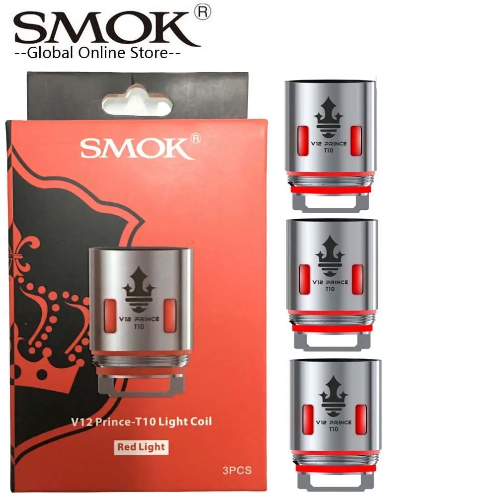 

Original Eletronic Cigarette Vape SMOK TFV12 Prince T10 Red Light Coil 0.12ohm Head Core For V12 Prince Tank Mag X-Priv Kit