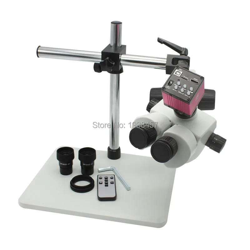 

Trinocular Stereo Microscope 7X-45X Continuous Zoom Magnification+16MP Industrial Microscope HDMI USB Camera+Rotating Bracket