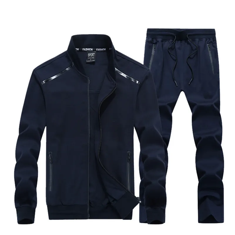 Для мужчин костюмы мужской спортивной комплект Демисезонный Повседневные комплекты одежды куртка+ брюки Высокое качество, Большие размеры L-9XL