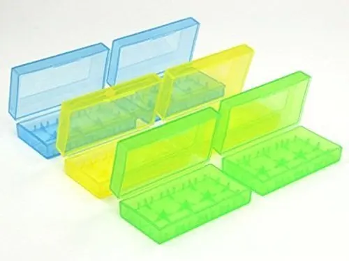 

6pcs (Blue, Green, Yellow) Battery Storage Case for 18650 or CR123A Battery