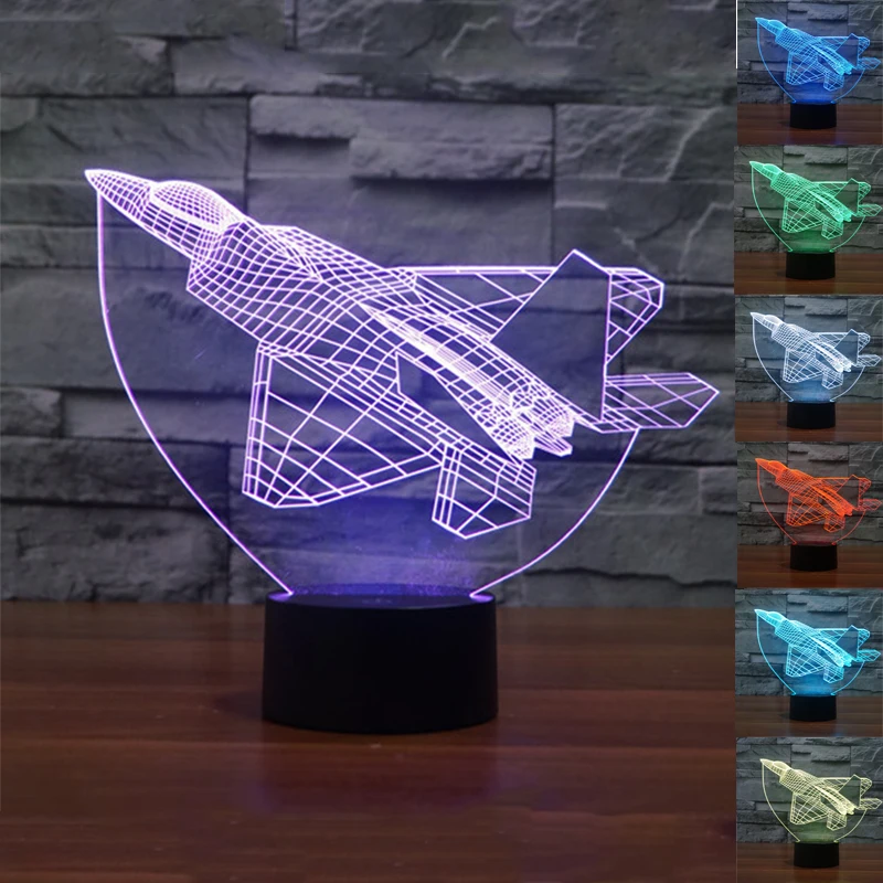 USB F15 самолет 3D настольная лампа Luminaria светодиодный ночь Дистанционное управление освещением истребитель декоративного освещения лампы Атмосфера подарок