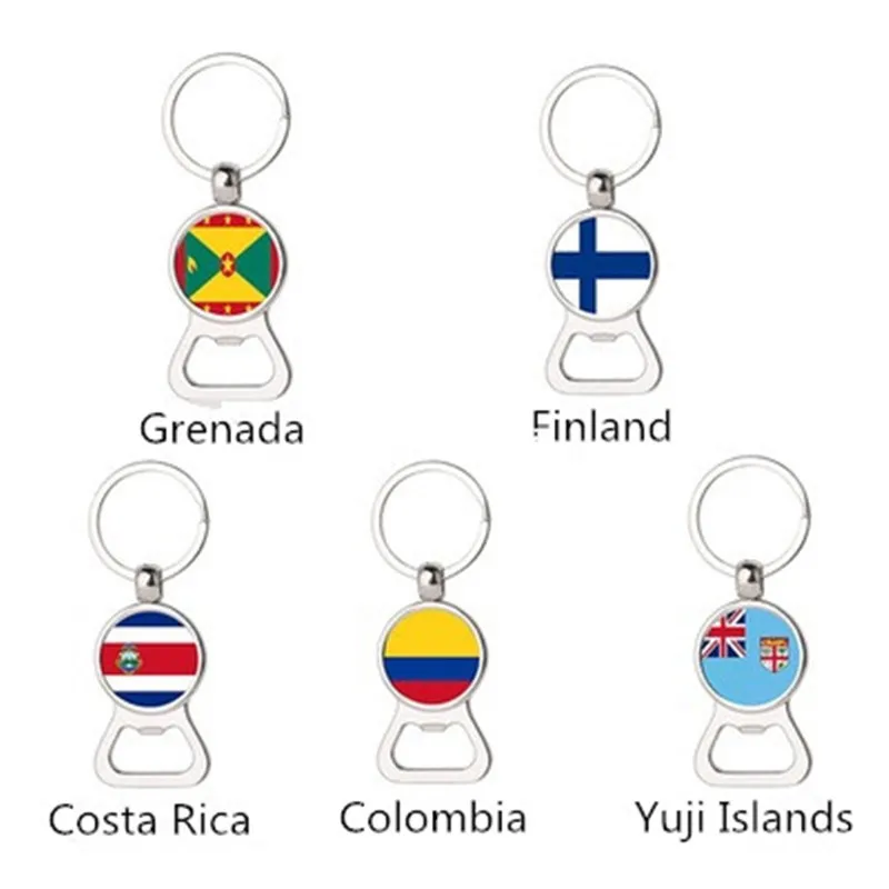 Горячие острова Фиджи Финляндия Колумбия Коста-Рика гренарина брелок для ключей «флаг» multi-function брелок металлическая бутылка пива