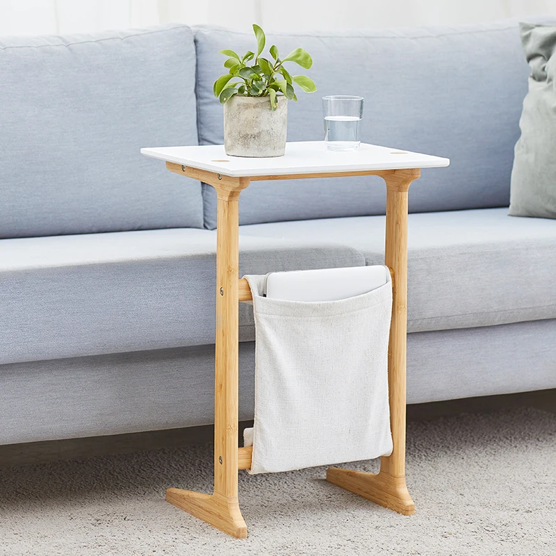 ZEN'S BAMBOO Sofa End Table White Coffee Table for Living Room Night Table for Bedroom Accent Furniture ZEN'S BAMBOO Sofa End Table White Coffee Table for Living Room Night Table for Bedroom Accent Furniture