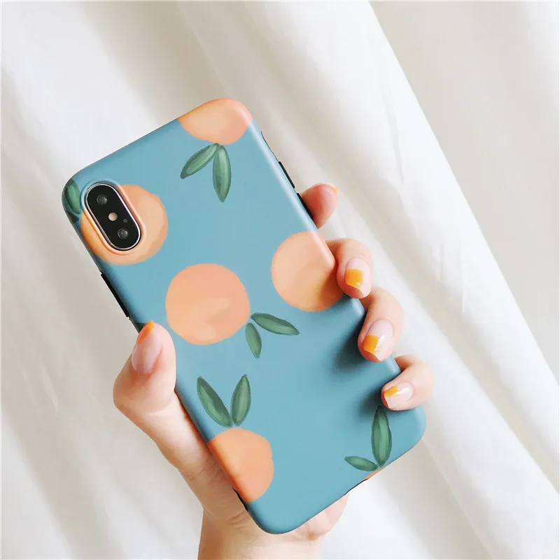 Retro orange phone Cases for iphone X XR XS XS Max Matte