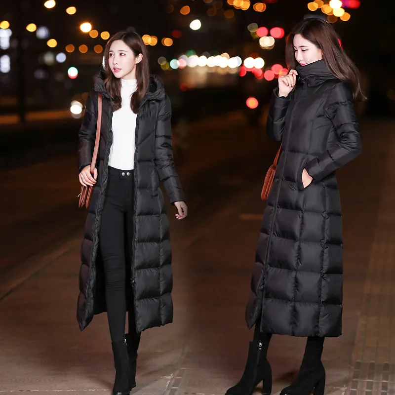 

Winter Women Outerwear 2019 New Medium Long Hooded Large Size Female Down Jacket Slim High Quality Ladies Down Jacket Qw138