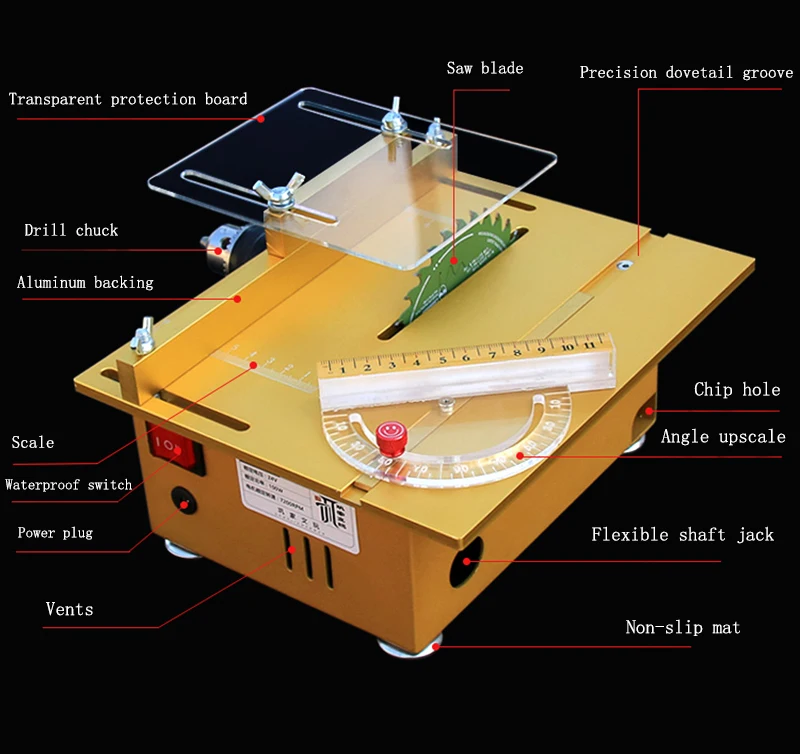 Multifuncttional Precision Mini Table Saw Handmade Woodworking Bench Saw DIY Model Saw Cutting Saw Machinery Machine Multifuncttional Precision Mini Table Saw Handmade Woodworking Bench Saw DIY Model Saw Cutting Saw Machinery Machine