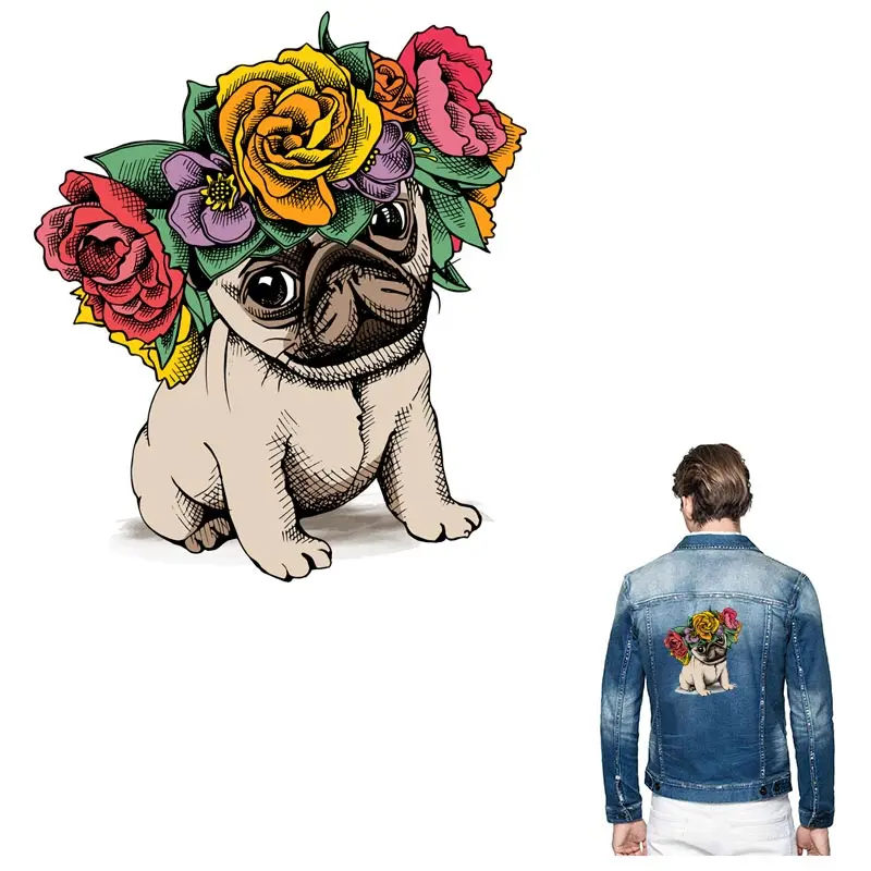 

ONESAID Lovely Dog Patches for Clothing Washable Heat Transfers Dog Print on T-shirts Ironing Stickers for Clothes Decors S-077