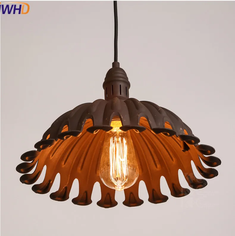 

IWHD Iron Vintage Industrial Pendant Lights Style Loft Retro Rusty color Pendant Lamp Restaurant light Fixtures Home Lighting