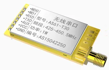 

AS61-T30 AX5043 433MHz wireless serial module pass 433MHz narrowband transmission communication 1W 6.5km UART
